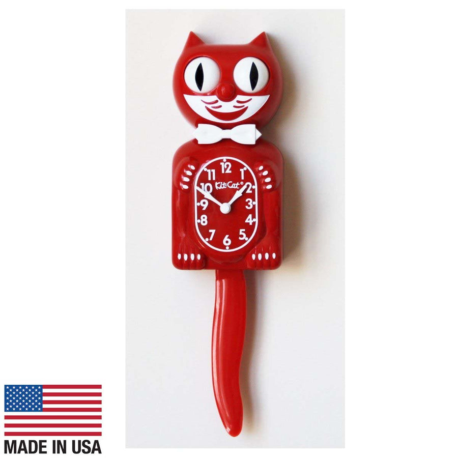 Kit Cat Klocks Scarlet Red Gentleman Wall Clock 40cm OPBC-42 1