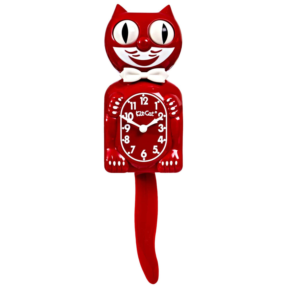 Kit Cat Klocks Space Cherry Red Gentleman Wall Clock 40cm OPBC-52 No Overlay
