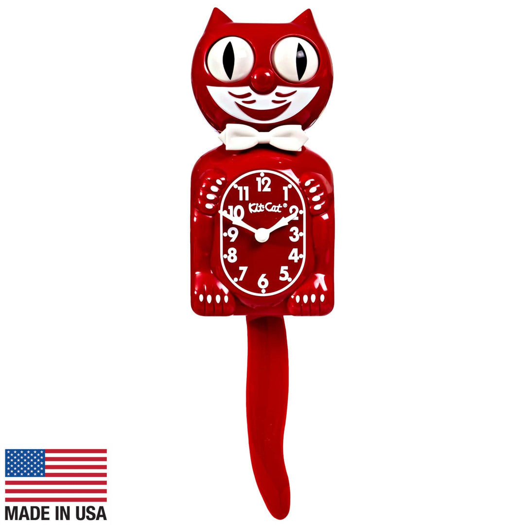 Kit Cat Klocks Space Cherry Red Gentleman Wall Clock 40cm OPBC-52