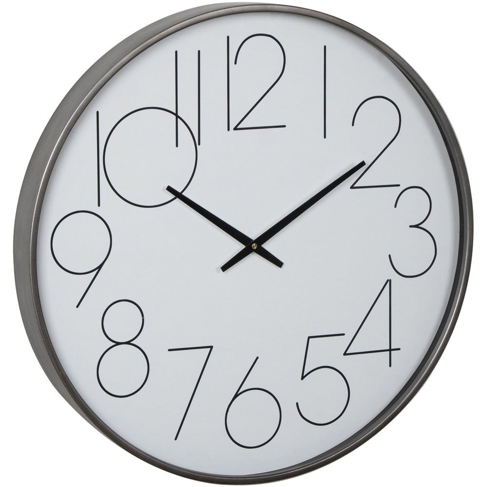 Large Contemporary Numbers Monochrome Wall Clock 60cm 20647CLK 2