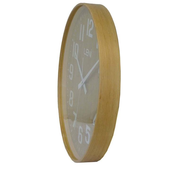 Leni Wood Wall Clock Bamboo Small Side 32000BAM