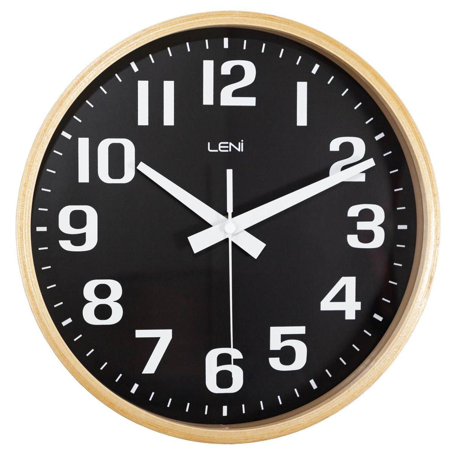 Leni Wood Wall Clock Black 26cm 32000BLA 1