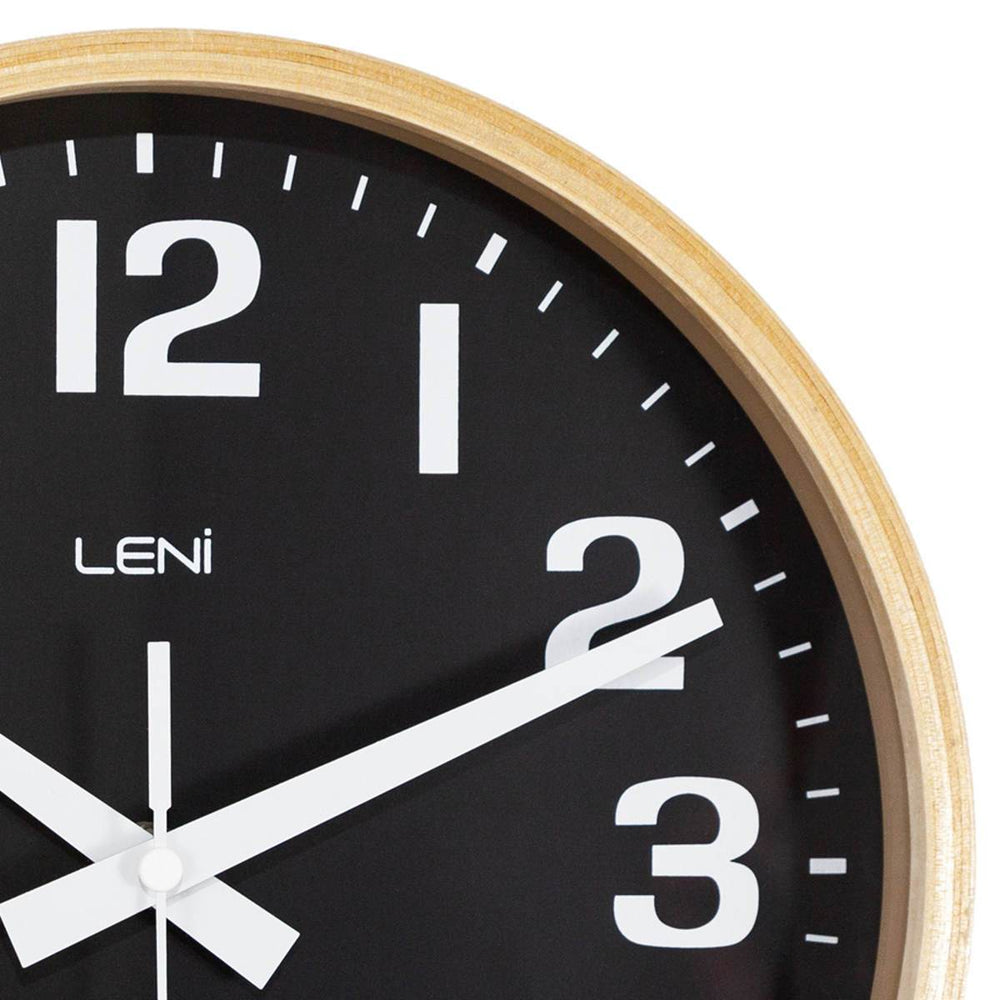 Leni Wood Wall Clock Black 26cm 32000BLA 2