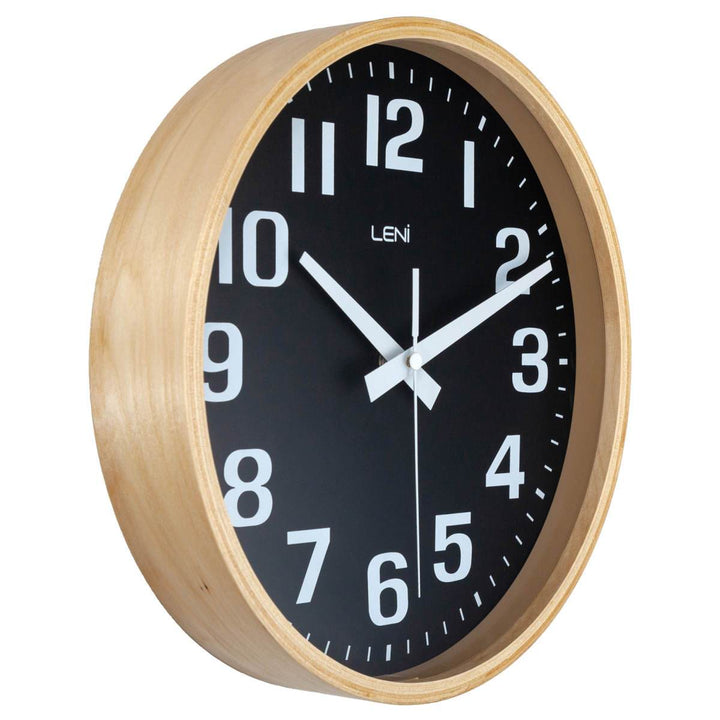 Leni Wood Wall Clock Black 26cm 32000BLA 4