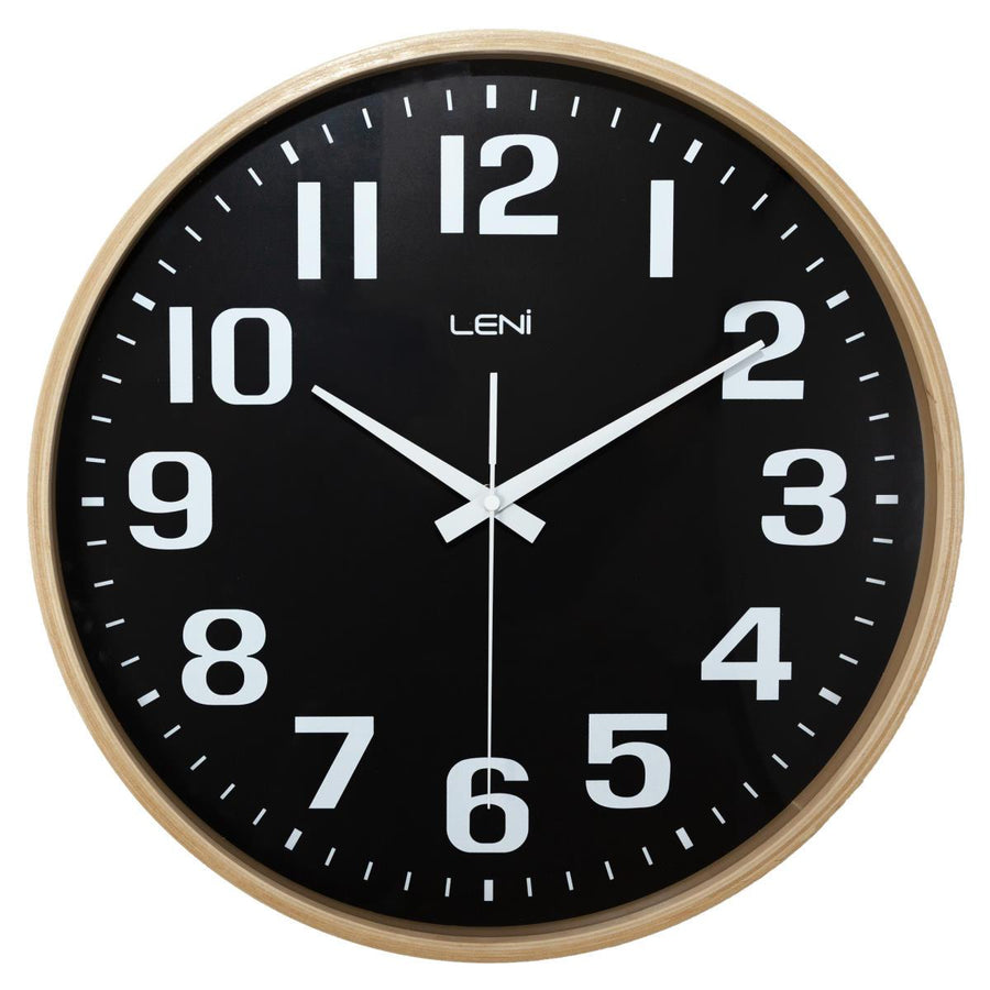 Leni Wood Wall Clock Black 40cm 32001BLA 1