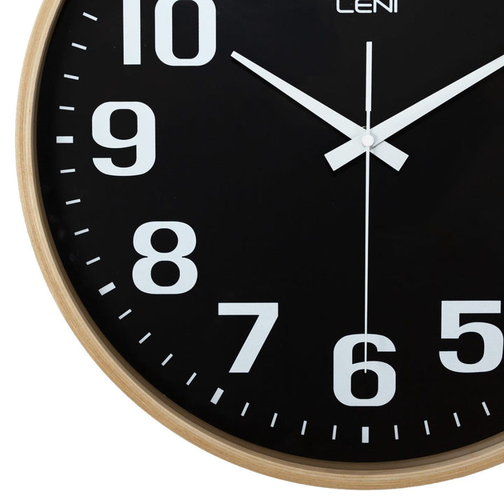 Leni Wood Wall Clock Black 40cm 32001BLA 3