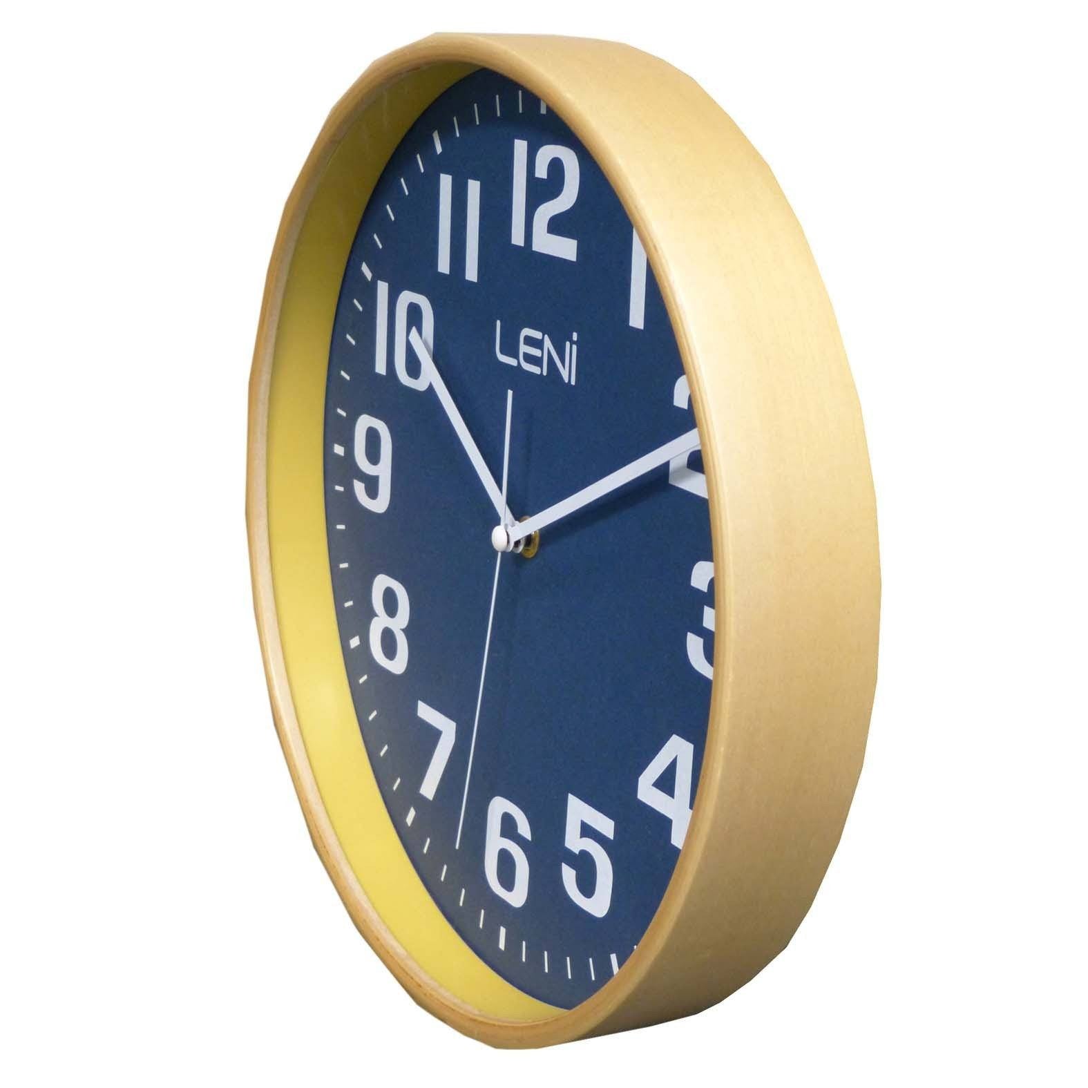 Leni Wood Wall Clock Navy Small Angle 32000NAV