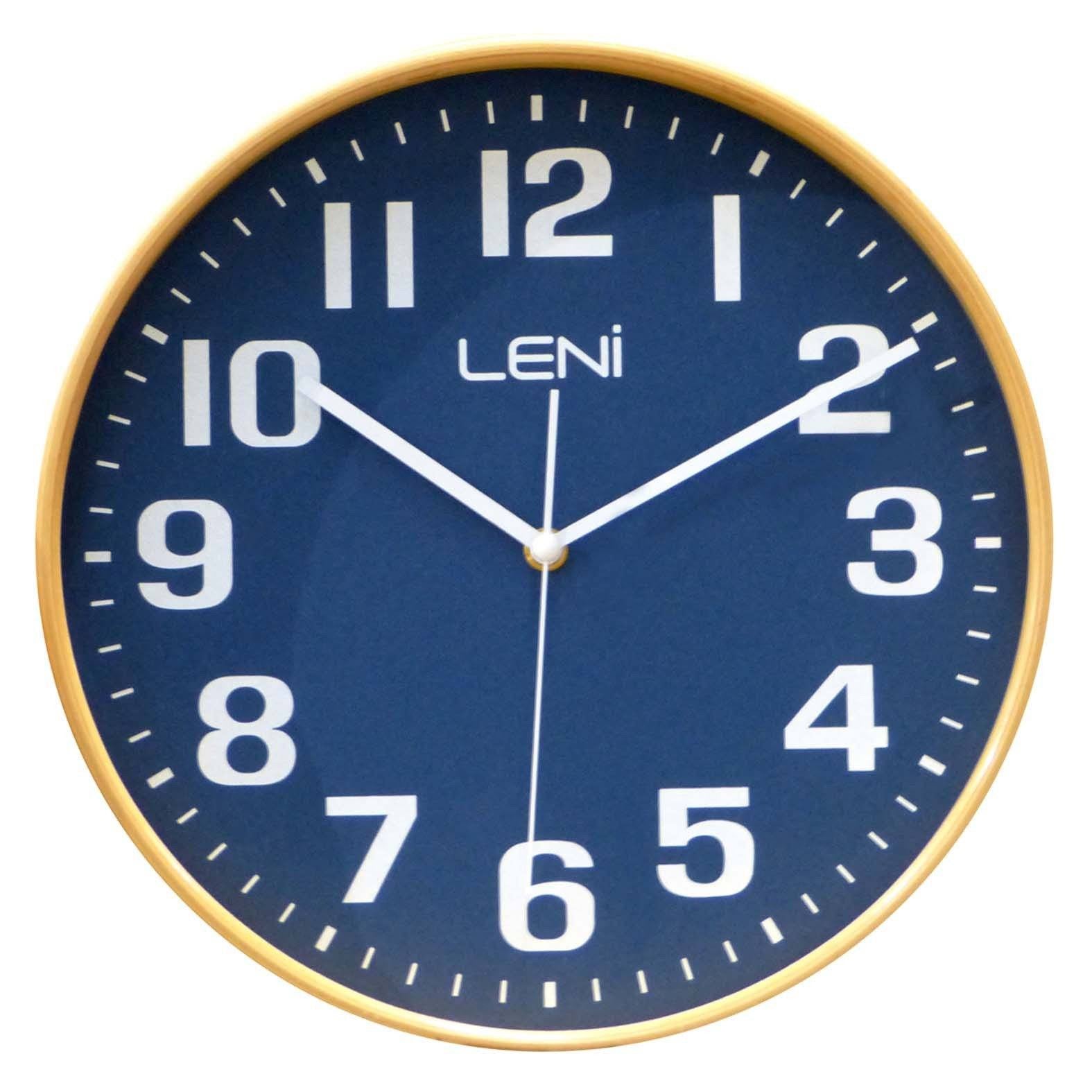 Leni Wood Wall Clock Navy Small Front 32000NAV