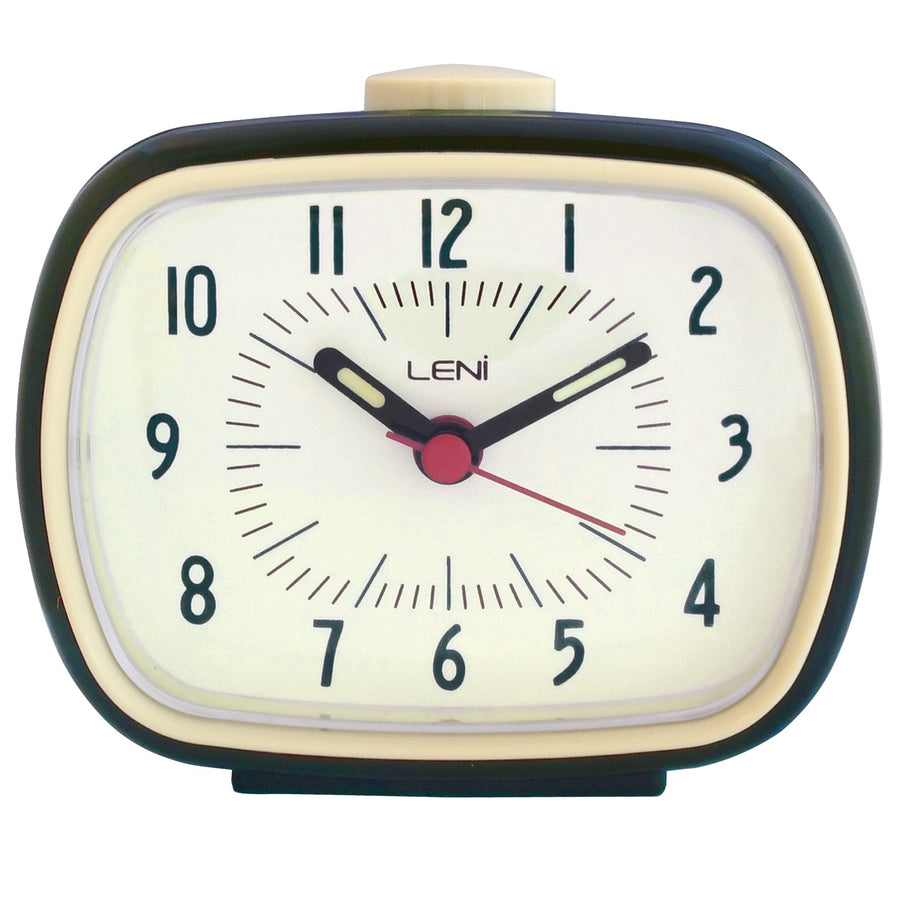 Leni Retro Alarm Clock Dark Olive Green 11cm 62020OLI 1