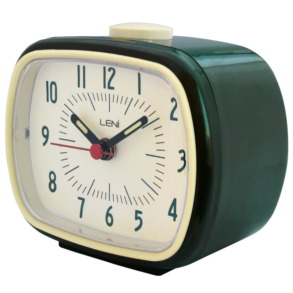 Leni Retro Alarm Clock Dark Olive Green 11cm 62020OLI 2