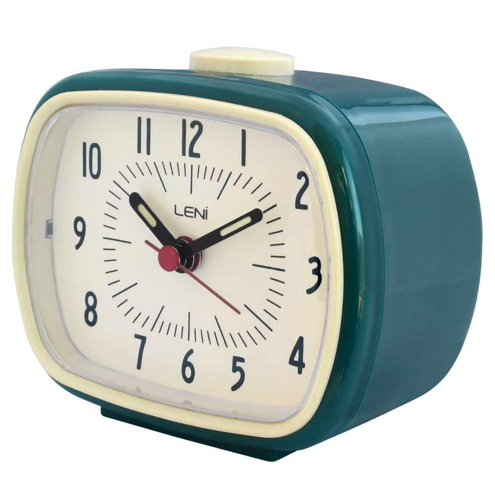 Leni Retro Alarm Clock Peacock Green 11cm 62020PEA 2