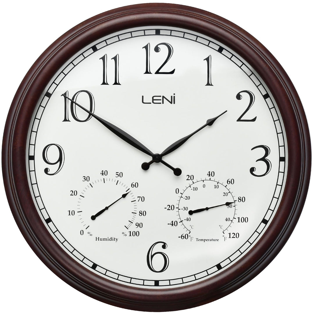 Leni Rustic Metal Outdoor Wall Clock Brown 60cm 62024 1