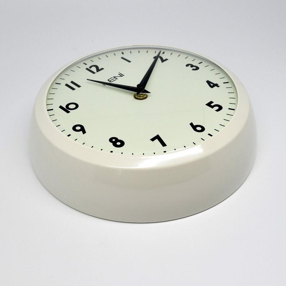 Leni School Wall Clock Metal Gloss Ivory 23cm 65101GIVO 2