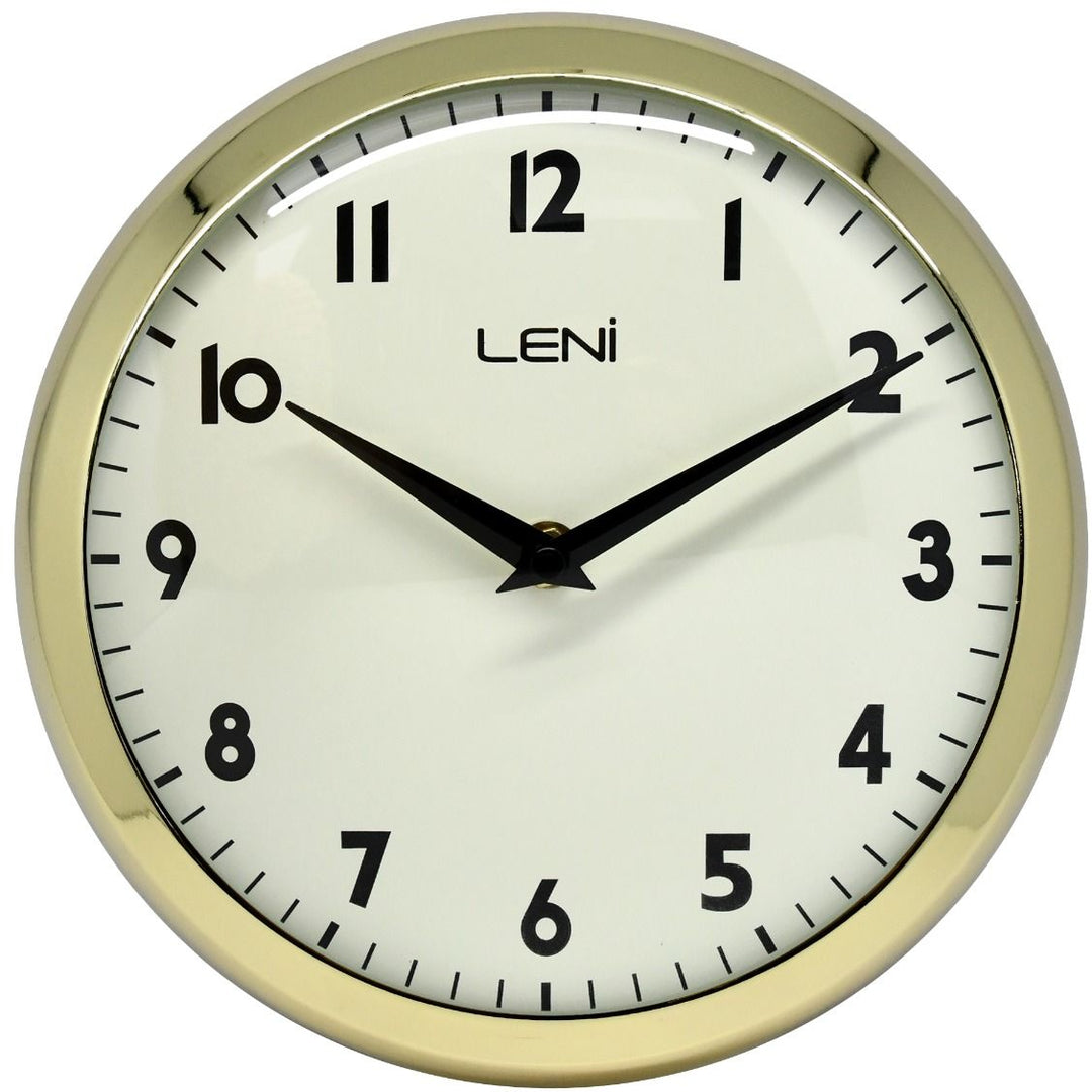 Leni School Wall Clock Metal Gold 23cm A65101GOL 1