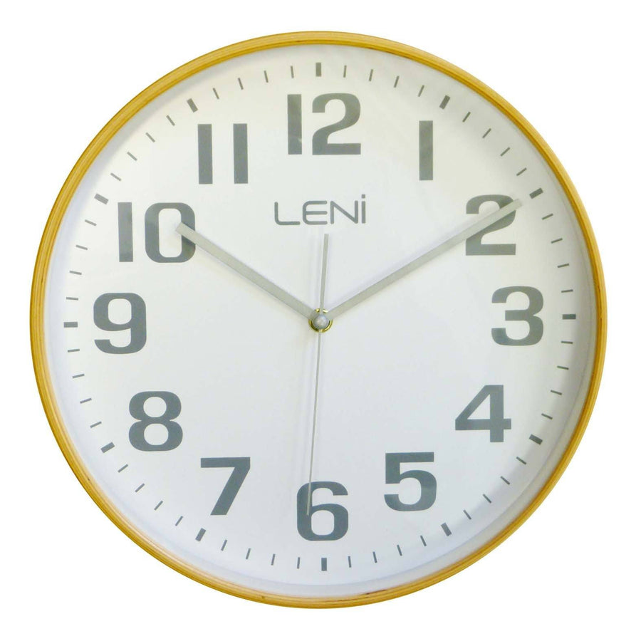Leni Wood Wall Clock White Large Front 32000WHI