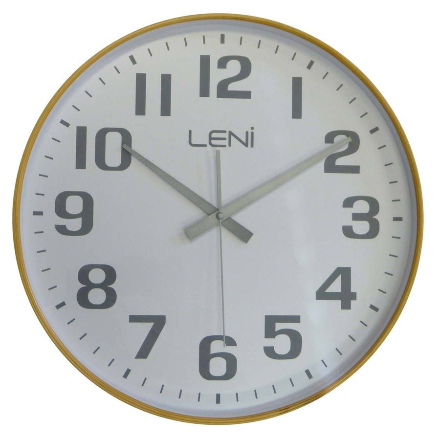 Leni Wood Wall Clock White Large Front 32001WHI