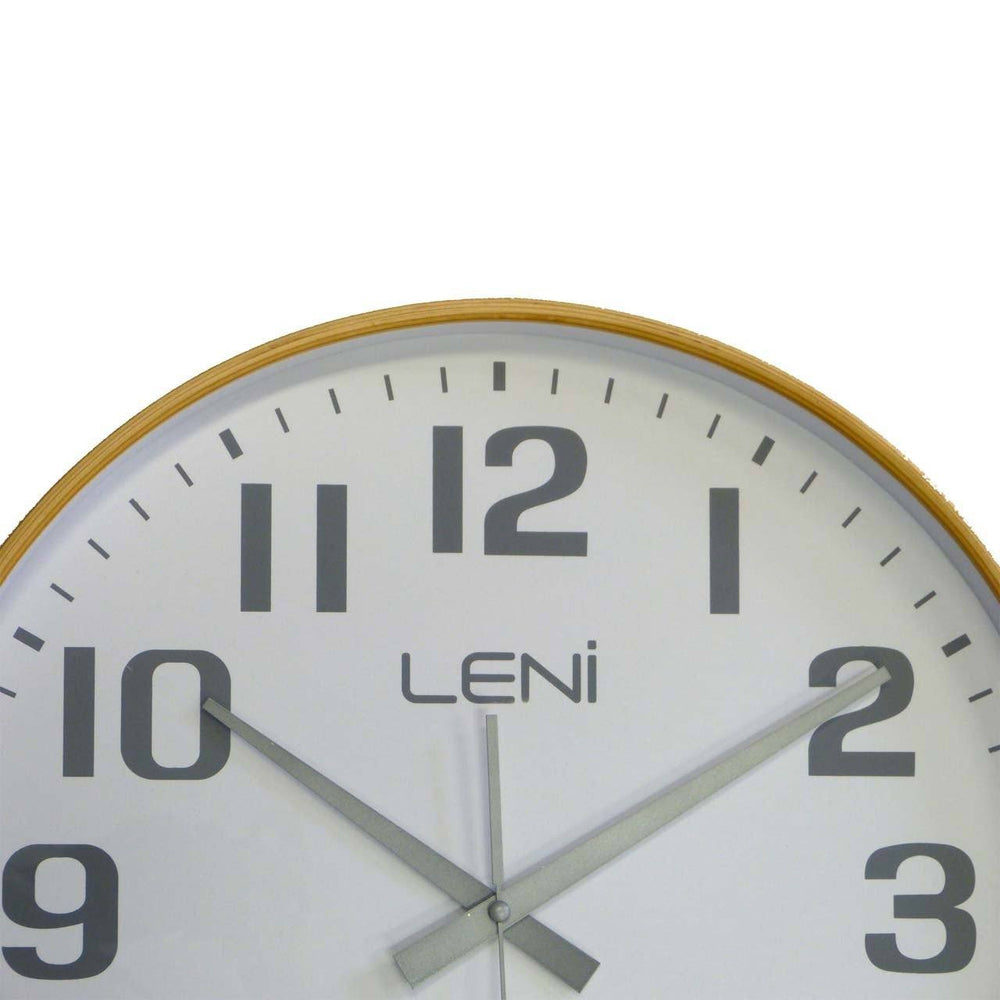 Leni Wood Wall Clock White Large Top 32001WHI