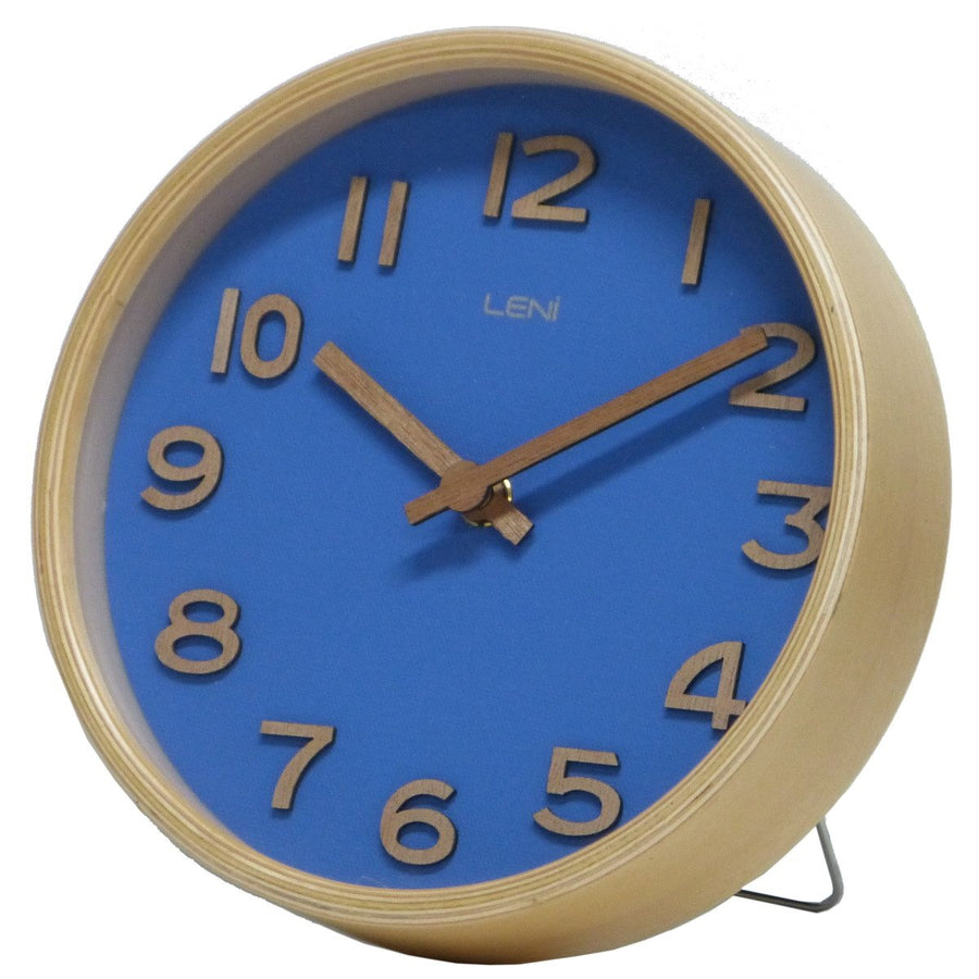 Leni Wood Wall or Desk Clock Navy 18cm 32002NAV 1