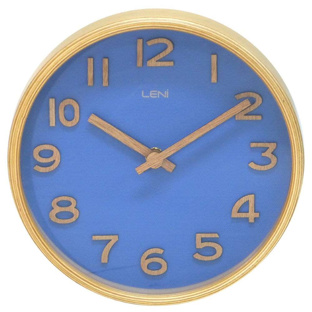 Leni Wood Wall or Desk Clock Navy 18cm 32002NAV 2