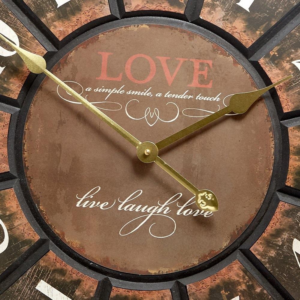 Live Laugh Love Wooden Wall Clock 60cm 11628LOV -Front2