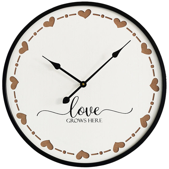 Love Grows Here Hearts Wall Clock 60cm 92105CLK 1