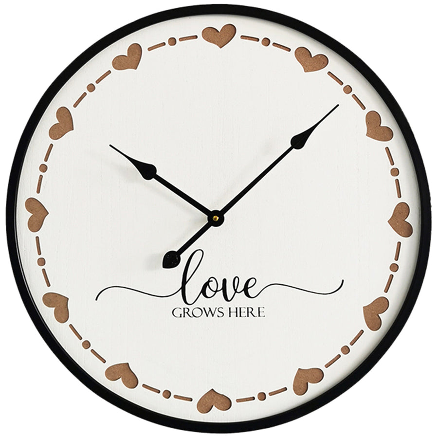 Love Grows Here Hearts Wall Clock 60cm 92105CLK 1