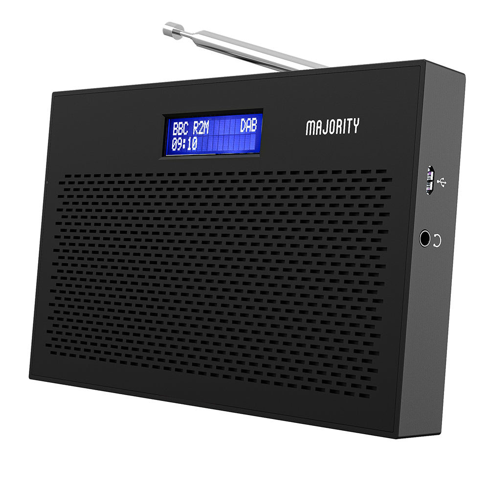 Majority Histon Compact Alarm DAB FM Radio Black 18cm MY-1000002725 2