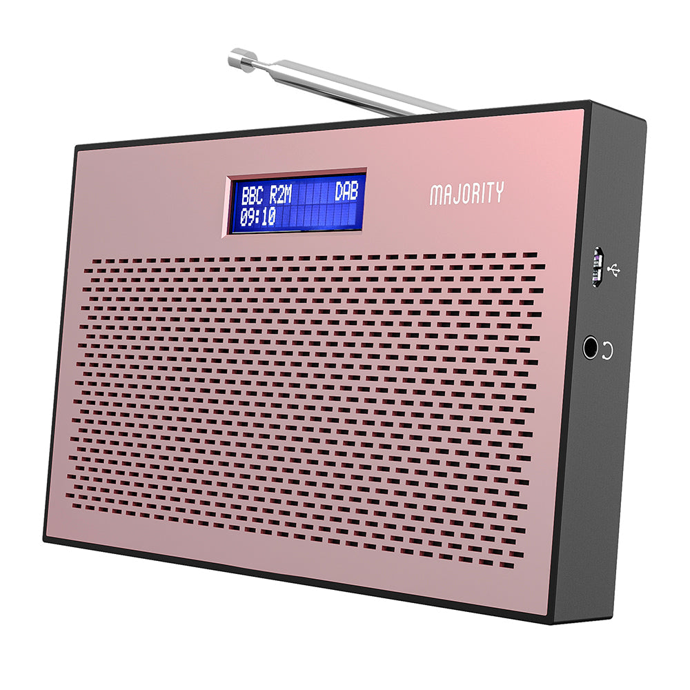Majority Histon Compact Alarm DAB FM Radio Rose 18cm MY-1000002726 2