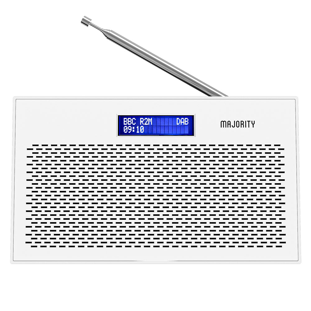 Majority Histon Compact Alarm DAB FM Radio White 18cm MY-1000002727 1