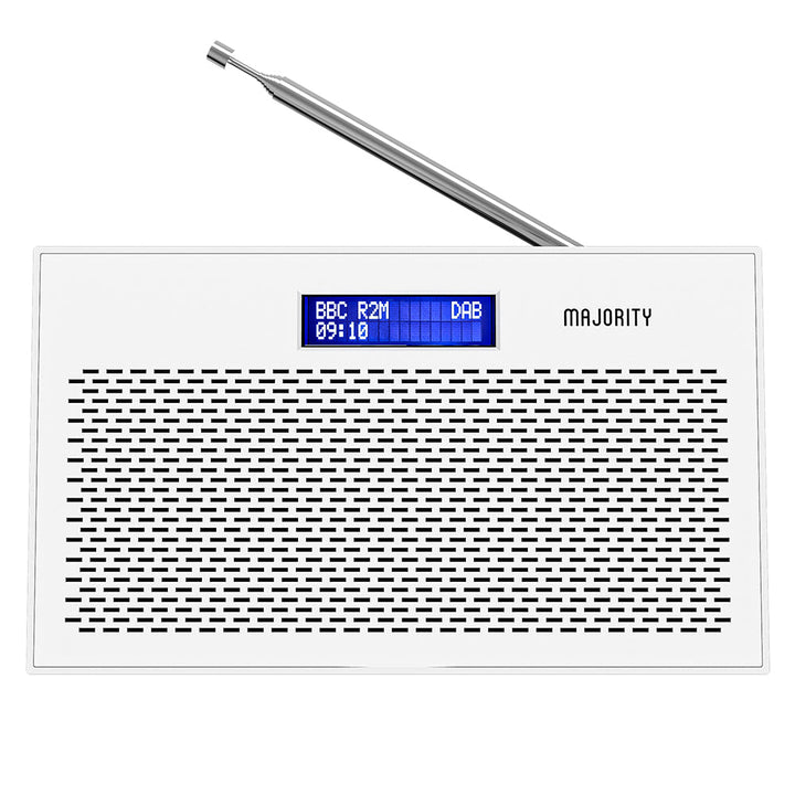 Majority Histon Compact Alarm DAB FM Radio White 18cm MY-1000002727 1