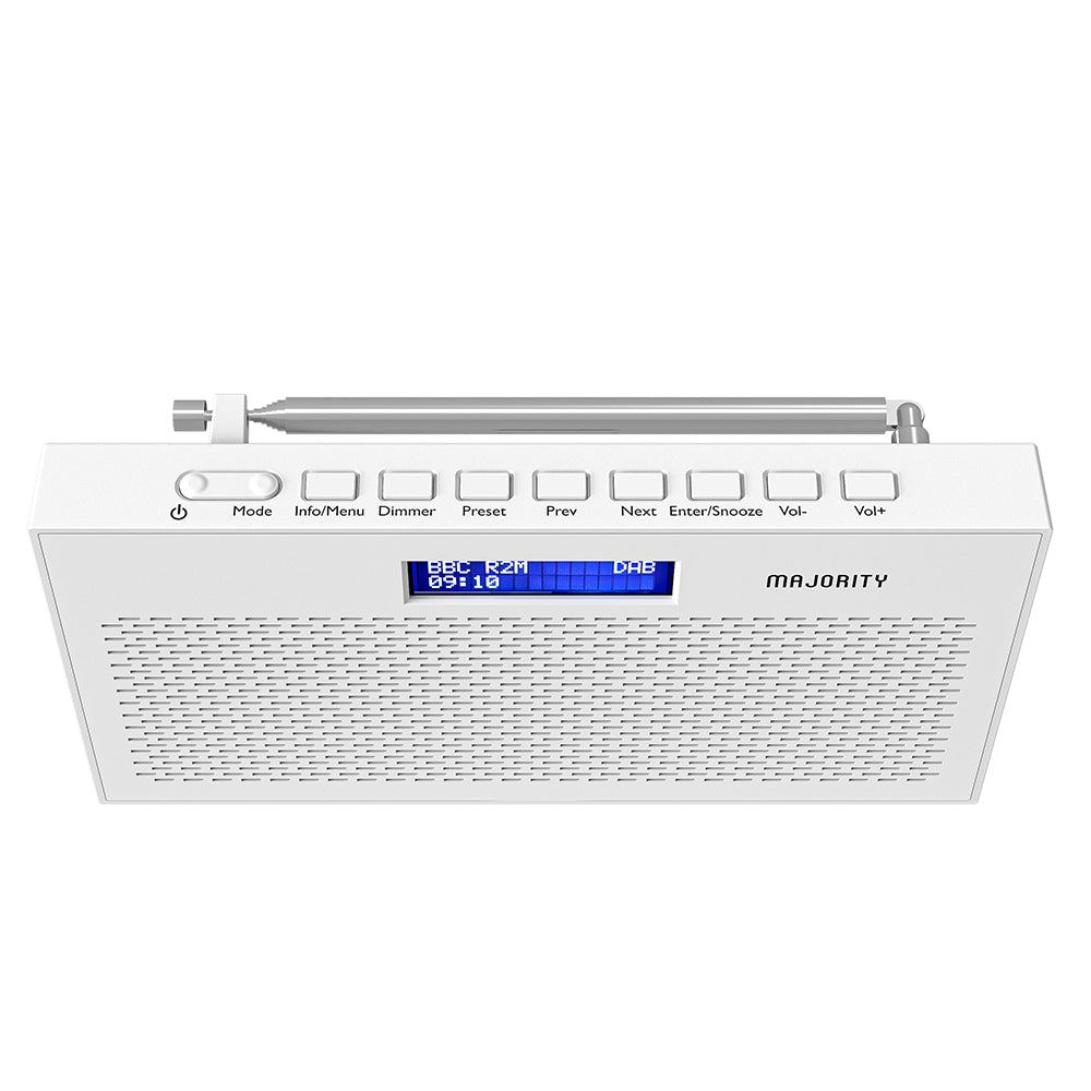 Majority Histon Compact Alarm DAB FM Radio White 18cm MY-1000002727 3