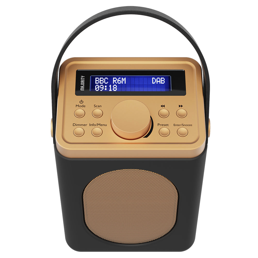 Majority Little Shelford Bluetooth Alarm DAB FM Radio Black 17cm MY-1000002719 2