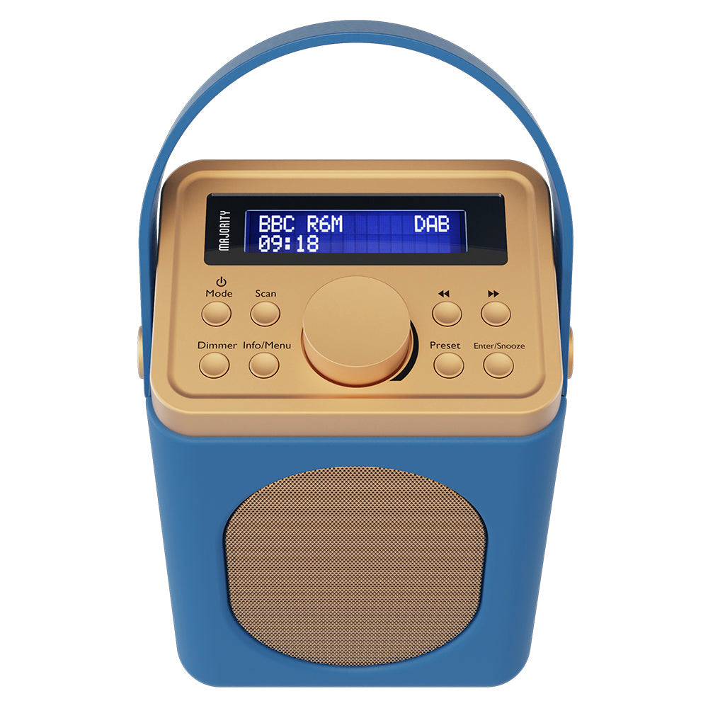 Majority Little Shelford Bluetooth Alarm DAB FM Radio Blue 17cm MY-1000002723 2