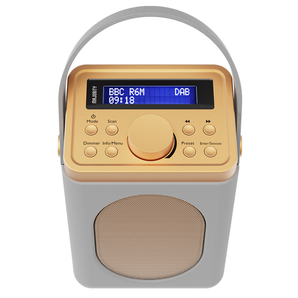 Majority Little Shelford Bluetooth Alarm DAB FM Radio Grey 17cm MY-1000002722 2