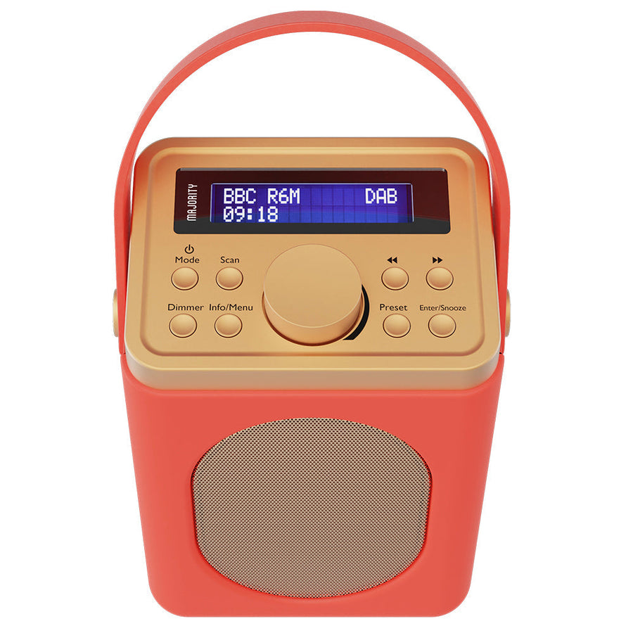 Majority Little Shelford Bluetooth Alarm DAB FM Radio Red 17cm MY-1000002724 1