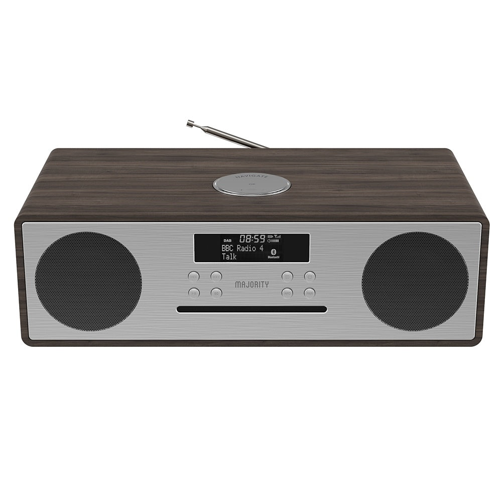 Majority Oakington Bluetooth CD Alarm DAB FM Radio Walnut 40cm MY-1000002729 2