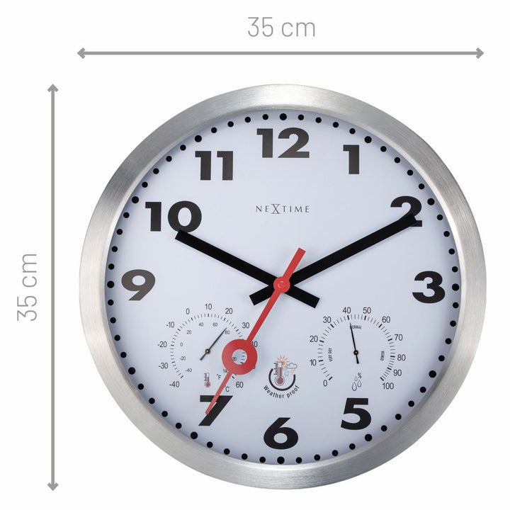 NeXtime Arabic Temperature Humidity Outdoor Wall Clock White 35cm 574307AR 7