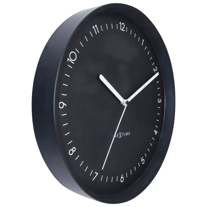 NeXtime Berlin Modern Minimal Aluminium Wall Clock Matt Black 30cm 573305ZW 3