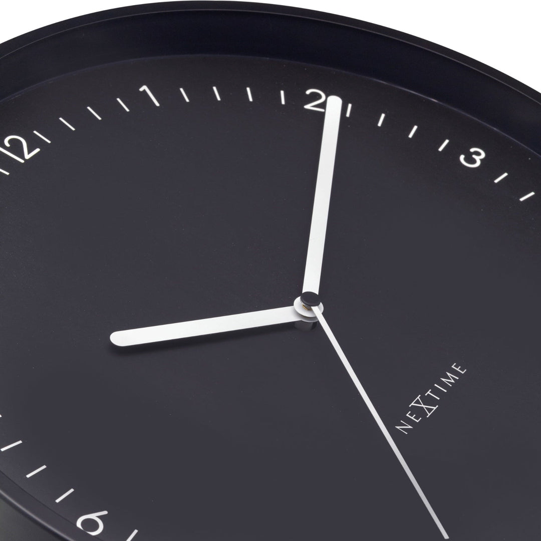 NeXtime Berlin Modern Minimal Aluminium Wall Clock Matt Black 30cm 573305ZW 5