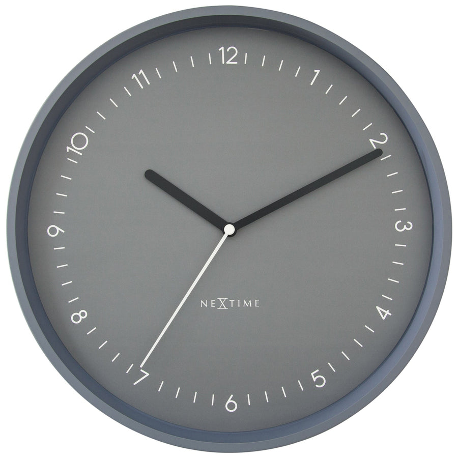 NeXtime Berlin Modern Minimal Aluminium Wall Clock Matt Grey 30cm 573305GS 1