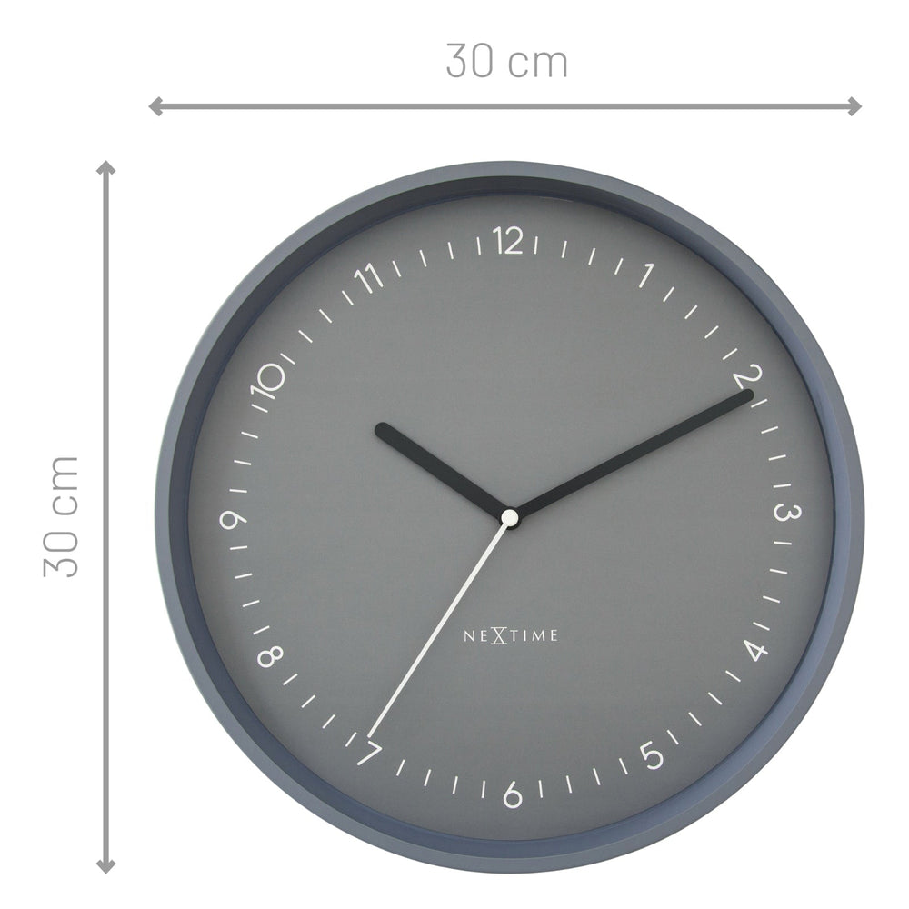NeXtime Berlin Modern Minimal Aluminium Wall Clock Matt Grey 30cm 573305GS 2