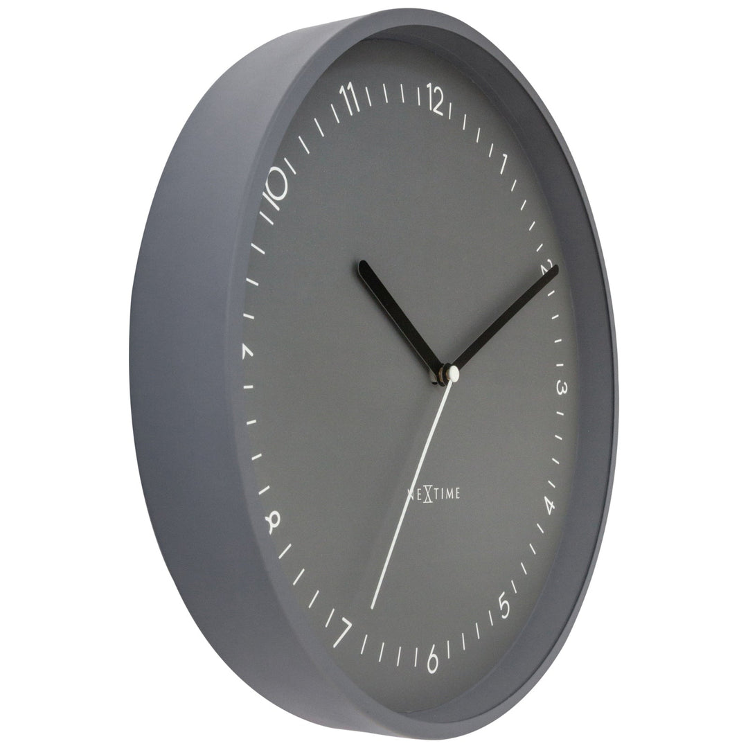 NeXtime Berlin Modern Minimal Aluminium Wall Clock Matt Grey 30cm 573305GS 3