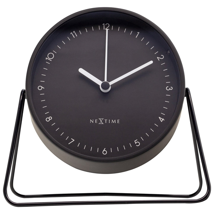 NeXtime Berlin Modern Minimal Night Light Alarm Clock Black 14cm 575240ZW 1