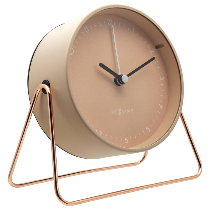 NeXtime Berlin Modern Minimal Night Light Alarm Clock Blush 14cm 575240RZ 2