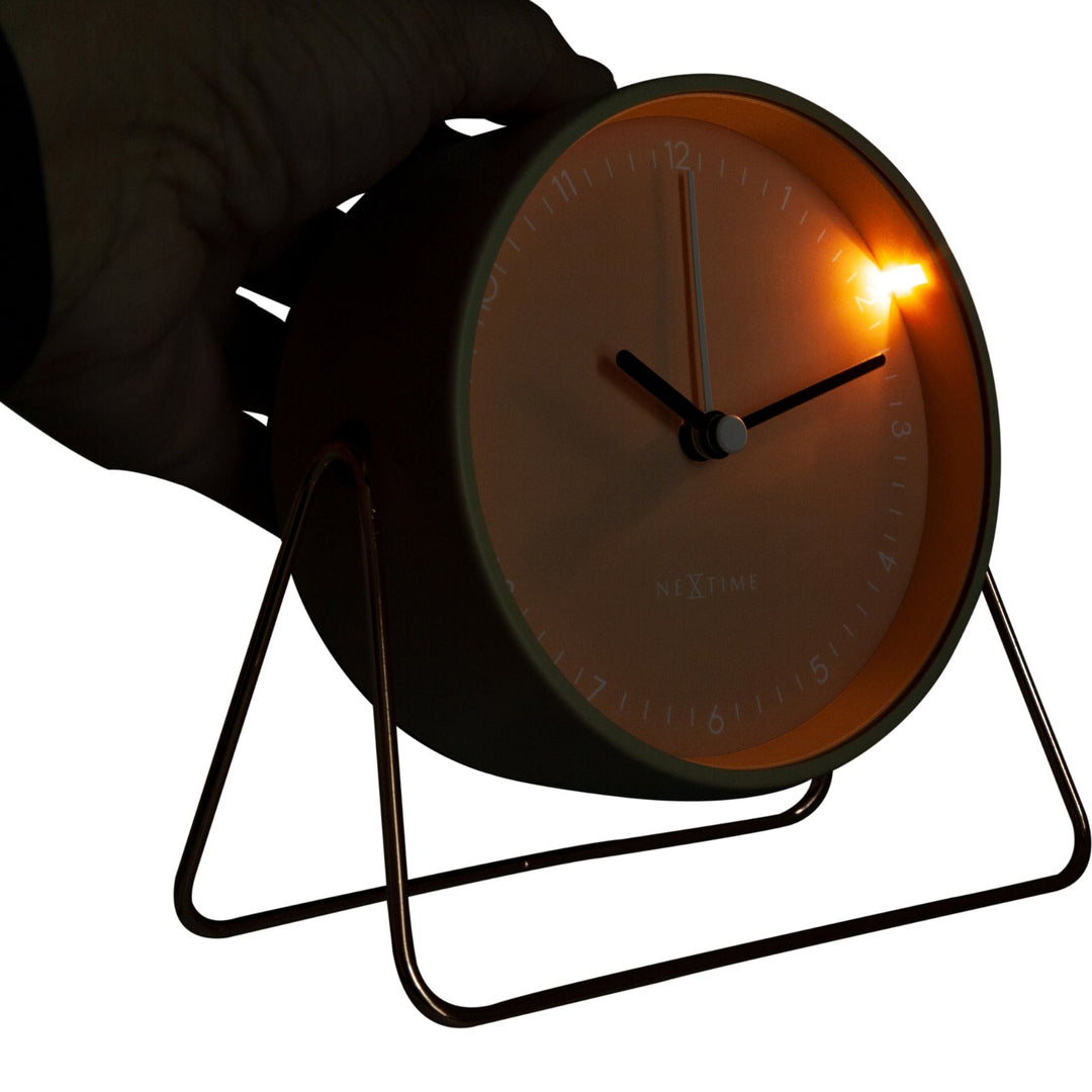NeXtime Berlin Modern Minimal Night Light Alarm Clock Blush 14cm 575240RZ 5