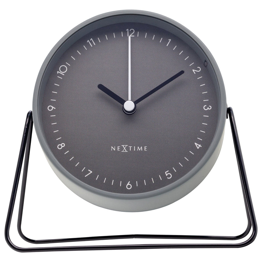 NeXtime Berlin Modern Minimal Night Light Alarm Clock Grey 14cm 575240GS 1