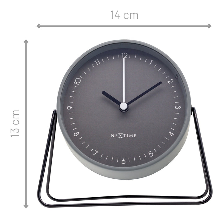 NeXtime Berlin Modern Minimal Night Light Alarm Clock Grey 14cm 575240GS 3