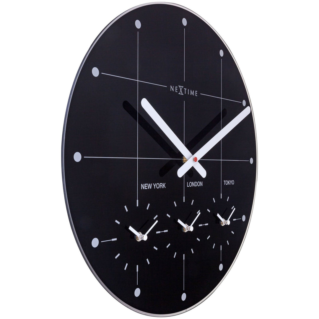 NeXtime Big City Multiple Time Zone Wall Clock Black 43cm 578197ZW 3