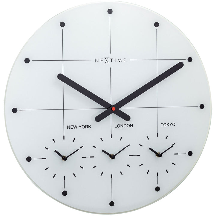 NeXtime Big City Multiple Time Zone Wall Clock White 43cm 578197WI 1