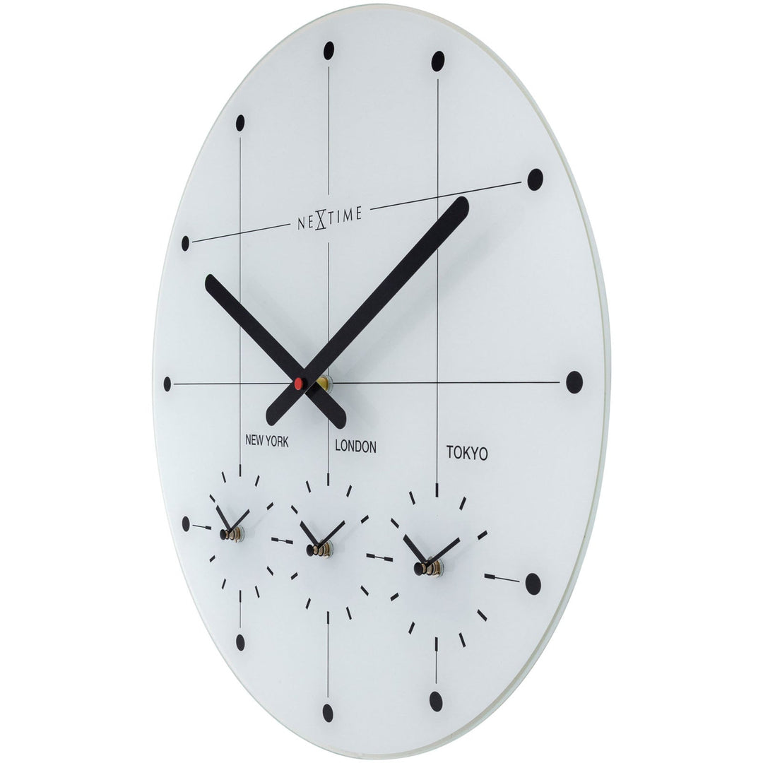 NeXtime Big City Multiple Time Zone Wall Clock White 43cm 578197WI 2